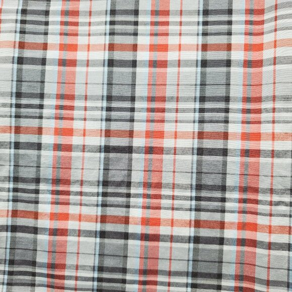 Hurley Long Sleeve Button Up Plaid Shirt 1 Pocket Gray Red Blue Men Sz L - Picture 10 of 12